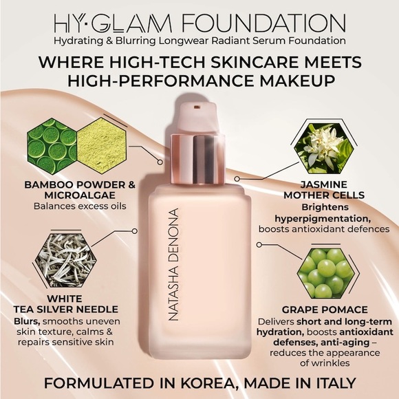 NATASHA DENONA HY•GLAM FOUNDATION In NP10 Medium Tan Neutral Exp12M - Picture 3 of 4